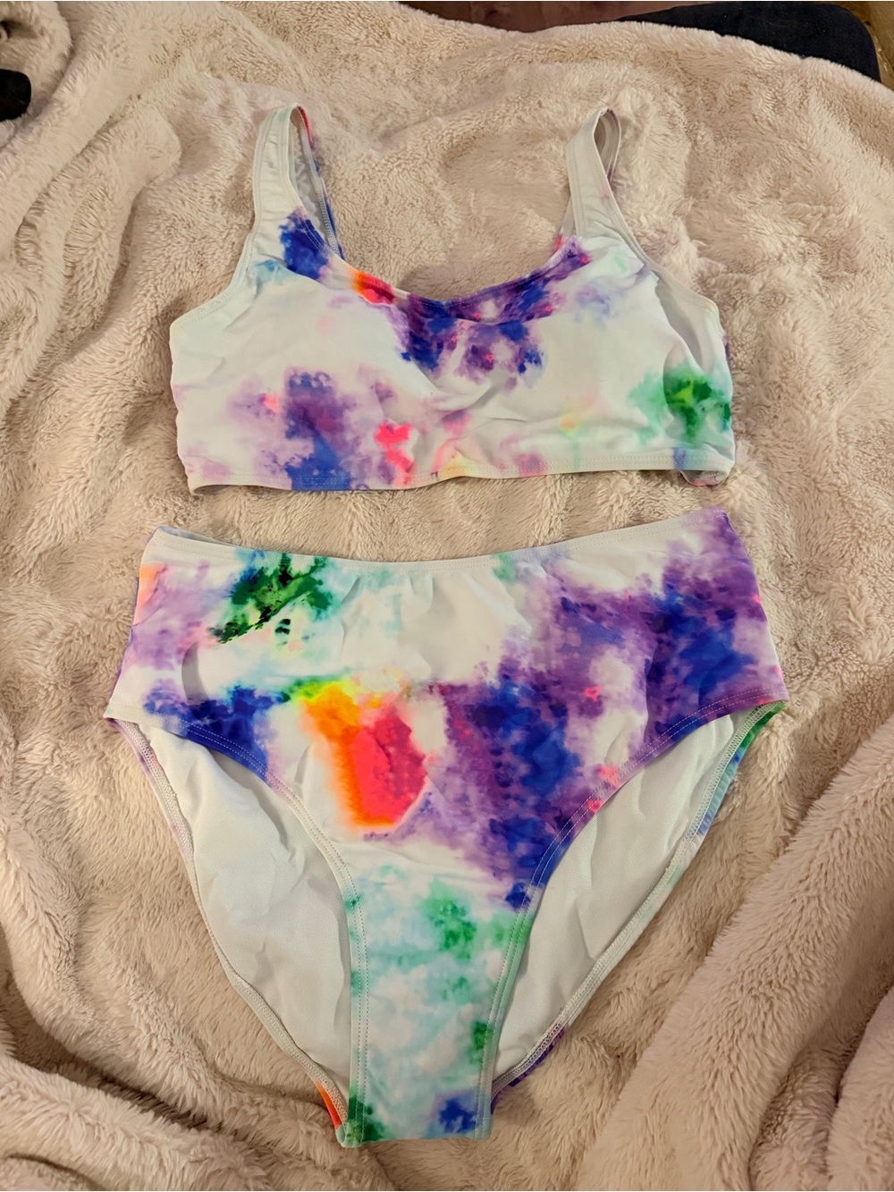 SHEIN 2 piece tie dye high waisted bikini